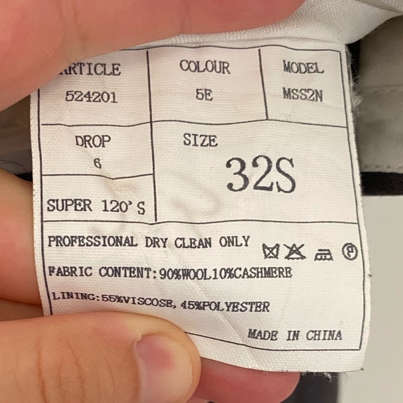 Men's Suit and Pants- Venicio Daltoni 38S (Gray, wool/cashmere) - Picture 11 of 11